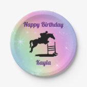Happy Birthday Horse Hunter Jumper Reittier Pappteller (Vorderseite)