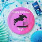 Happy Birthday Horse Hunter Jumper Reittier Pappteller (Party)