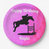 Happy Birthday Horse Hunter Jumper Reittier Pappteller (Vorderseite)