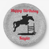 Happy Birthday Horse Hunter Jumper Reittier Pappteller (Vorderseite)