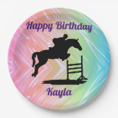 Happy Birthday Horse Hunter Jumper Reittier Pappteller (Vorderseite)