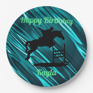 Happy Birthday Horse Hunter Jumper Reittier Pappteller