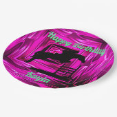 Happy Birthday Horse Hunter Jumper Reittier Pappteller (Schrägansicht)