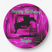 Happy Birthday Horse Hunter Jumper Reittier Pappteller (Vorderseite)