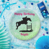 Happy Birthday Horse Hunter Jumper Reittier Pappteller (Party)