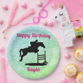 Happy Birthday Horse Hunter Jumper Reittier Pappteller (Party)