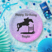 Happy Birthday Horse Hunter Jumper Reittier Pappteller (Party)