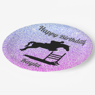 Happy Birthday Horse Hunter Jumper Reittier Pappteller