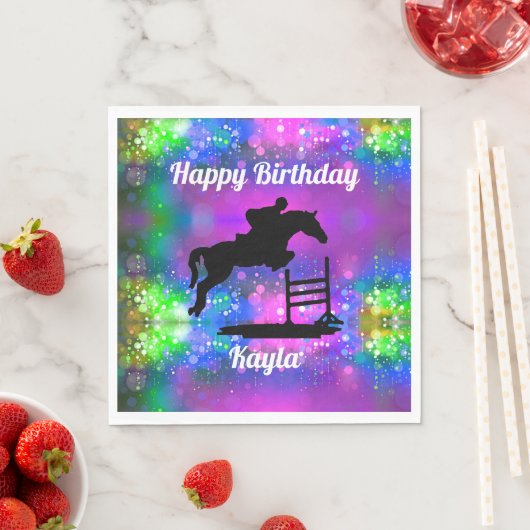 Happy Birthday Horse Hunter Jumper Reittier Serviette (Beispiel)
