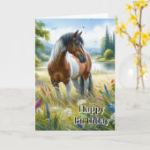 Happy Birthday Horse Lover Girl Karte (Gelbe Blume)