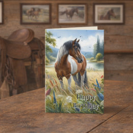 Happy Birthday Horse Lover Girl Karte