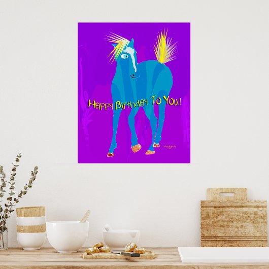 Happy Birthday Horse Poster (Küche)