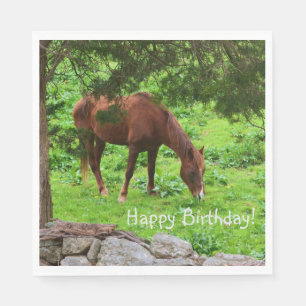 Happy Birthday Horse Serviette