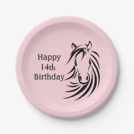 Happy Birthday Horse w Age for Girl Pappteller