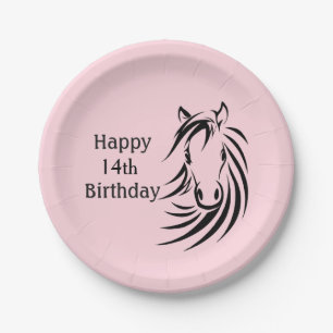 Happy Birthday Horse w Age for Girl Pappteller