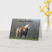 Happy Birthday Horses Karte (Gelbe Blume)