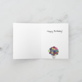 Happy Birthday Hot Air Ballon Bird Nest Karte (Innenseite)