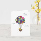 Happy Birthday Hot Air Ballon Bird Nest Karte (Gelbe Blume)