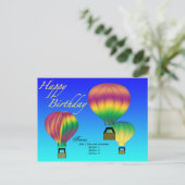 Happy Birthday Hot Air Ballon Postcard Postkarte (Stehend Vorderseite)