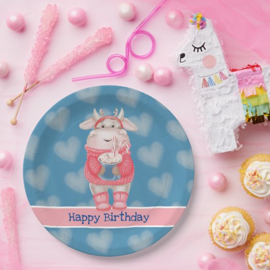 Happy Birthday Hot Chocolate Paper Plate Pappteller (Party)