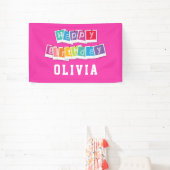 Happy Birthday Hot Pink Girl Banner (InSitu)