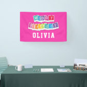 Happy Birthday Hot Pink Girl Banner (Messe)