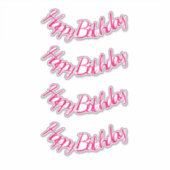 Happy Birthday Hot Pink Niedlich Girly Party 2023  Aufkleber (Vorderseite)