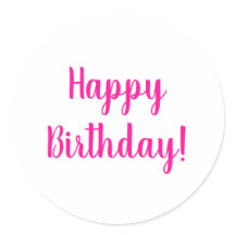 Happy Birthday Hot Pink White Geburtstag