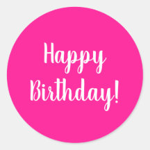 Happy Birthday Hot Pink White Typografy