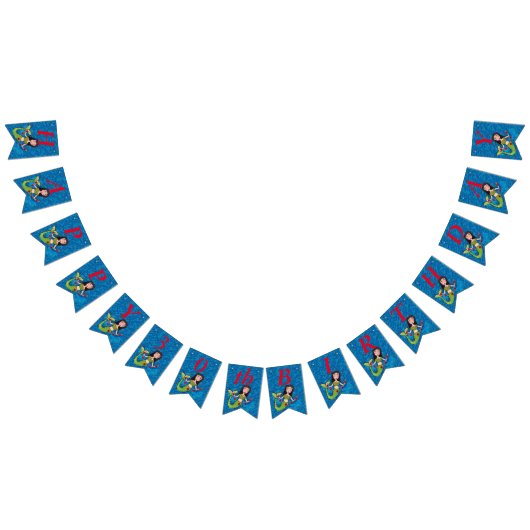 Happy Birthday Hübsch Mermaid String von Red Heart Wimpelkette (Alle)