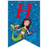 Happy Birthday Hübsch Mermaid String von Red Heart Wimpelkette (Erste Fahne)