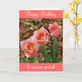 Happy Birthday Hübsch Pink Tulips Karte (Gelbe Blume)