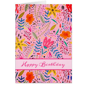 Happy Birthday Hübsche Blume Art Card