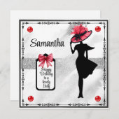 Happy Birthday hübsche Dame Geburtstagskarte Feiertagskarte (Vorne/Hinten)