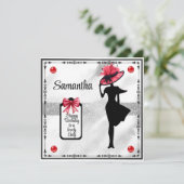 Happy Birthday hübsche Dame Geburtstagskarte Feiertagskarte (Stehend Vorderseite)