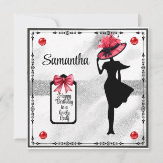 Happy Birthday hübsche Dame Geburtstagskarte Feiertagskarte