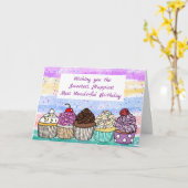 Happy Birthday | Hübsche handgezogene Kuchen Karte (Gelbe Blume)