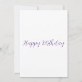 Happy Birthday Hübsche Lila Einladung (Rückseite)