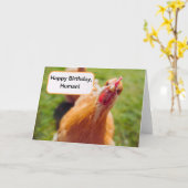 Happy Birthday Human Brown Chicken Hen Nah-up Karte (Gelbe Blume)