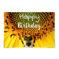 "Happy Birthday" Hummel Sonnenblumenkarte