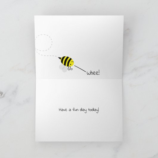 "Happy Birthday" Hummel Sonnenblumenkarte Karte (Innenseite)