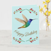 Happy Birthday Hummingbird Karte (Gelbe Blume)