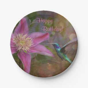 Happy Birthday Hummingbird Pappteller