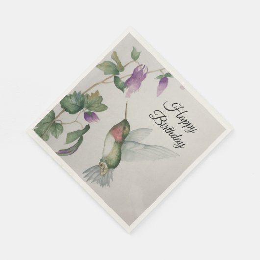 Happy Birthday Hummingbird Party Spaß Stilvoll Serviette (Ecke)