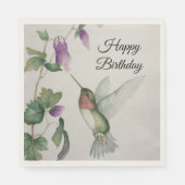 Happy Birthday Hummingbird Party Spaß Stilvoll Serviette (Vorderseite)