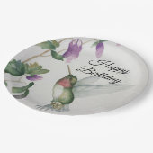 Happy Birthday Hummingbird Party Stilvoller Spaß Pappteller (Schrägansicht)
