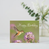 Happy Birthday Hummingbird Postkarte (Stehend Vorderseite)