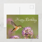 Happy Birthday Hummingbird Postkarte (Vorne/Hinten)