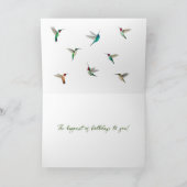 Happy Birthday Hummingbirds Card Karte (Innenseite)