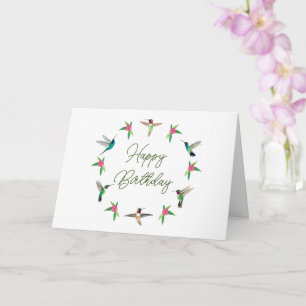 Happy Birthday Hummingbirds Card Karte